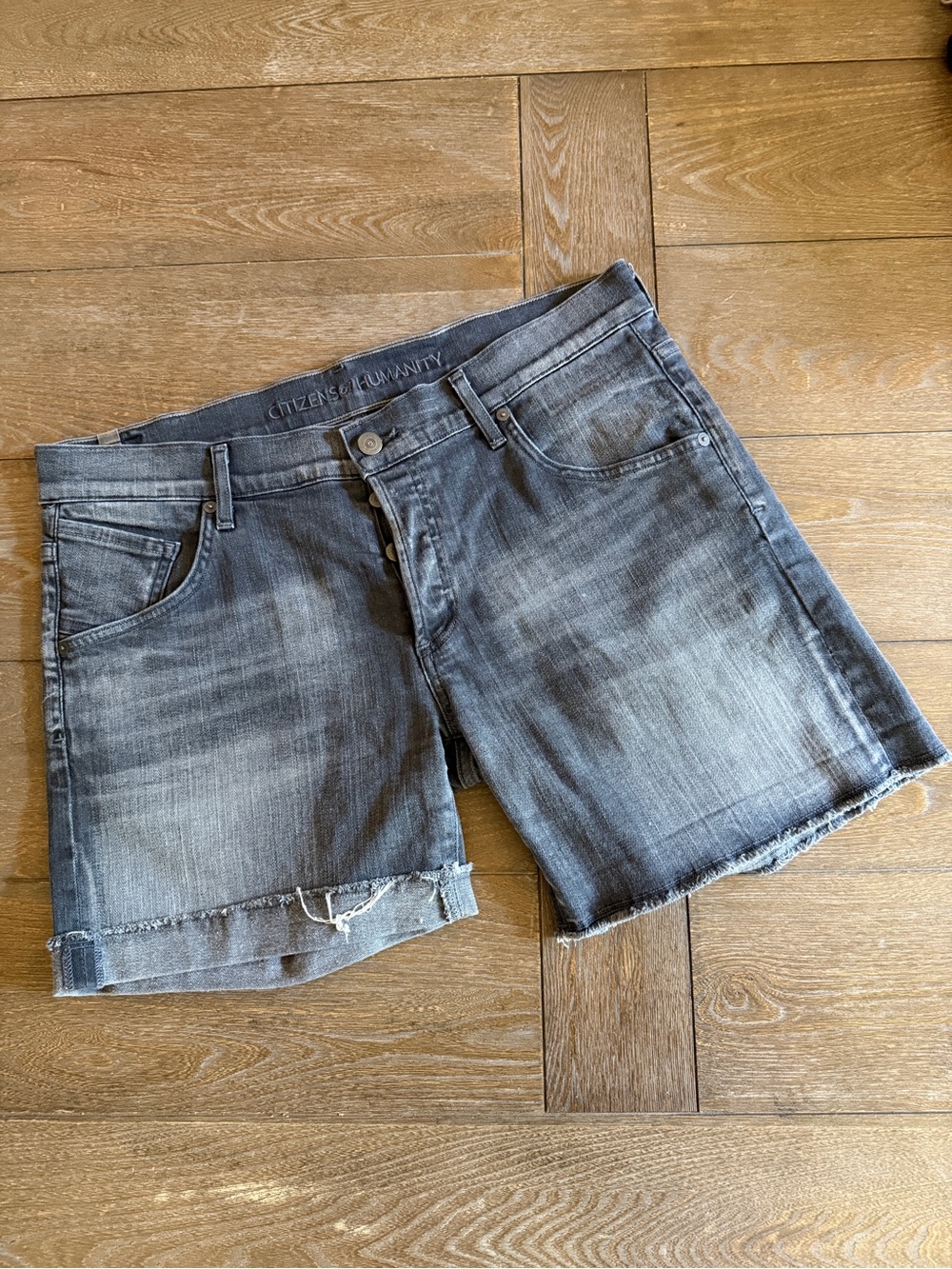 Citizens of Humanity Gray Wash Denim Cutoff Shorts Size 30
